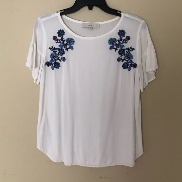 White Loft top with floral embroidery - Picture 3 of 6